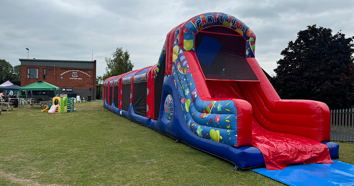 100ft Extreme Assault Course – Corporate Fun Day Setup in Harrogate 100ft extreme assault course hire Harrogate corporate event